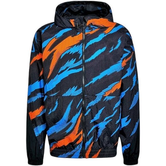 Adidas Men's TRVL Tiger Camo Hooded Windbreaker Jacket NWT - Size Large